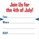 Stars and bars horizontal red, white and blue 4th of July invitation template