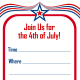 Patriotic star vertical red, white and blue 4th of July party invitation
