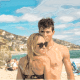 Beach photo to colored text art.