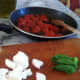 Let the tomato and basil mixture cool.