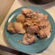 After the sear is complete set the chicken thighs aside. They'll need to be cut into smaller pieces. Remember, the chicken is not fully cooked.