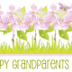 Free Happy Grandparents Day card and clip art with purple flowers