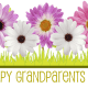 Happy Grandparents Day card and clip art with multi-colored daisies