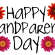Happy Grandparents Day card and clip art with four red daisies