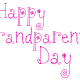 Happy Grandparents Day card and clip art with magenta flower text