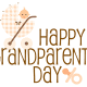 Free Happy Grandparents Day card and clip art with beige baby carriage and pacifier -- brown text