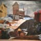 Coal Yard, 1950 Oil on canvas by Robert Rogan