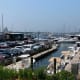The Wharf area, lots of boats and cars