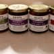 The four jams are: (1) Sour Plum &amp; Sage, a tangy, earthy, autumn blend; (2) Blueberry Lavender, a soothing summer treat; (3) Blackberry Earl Grey, everything that reminds me of a trip to England, (4) Raspberry Vanilla, fresh and heavenly.