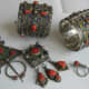 Some traditional metal and coral Kabyle jewellery.