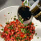Add a tablespoon of balsamic vinegar to the mixture.