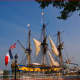 A tall ship celebrated at Alexandria Marina.