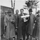 Von Braun, with his arm in a cast, Walter Dornberger (on the left) and Bernhard Tessmann (on the right) surrendered to the Americans just before this May 3, 1945, photo. During operation "Paperclip" many of Von Braun's engineers were sent to the U.S.