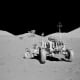 Apollo 17's Lunar Roving Vehicle as it was left parked on the Moon at the conclusion of the mission.