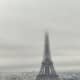 The Eiffel Tower Shrouded in Fog as Seem from the Arc de Triomphe