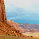Monument Valley, Arizona. It was a dreary day, but the cliffs still looked orange.