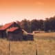 An old barn in Alabama. An orange graduated filter picked up on the color of the barn roof.