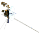 Artist's rendering, from NASA, of the design employed by the twin Voyager 1 and Voyager 2 spacecraft, in mission configuration. Sent into the outer solar system for the purpose of embarking on the "grand tour" of the Gas giants, Voyager 1 made succes