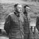 (Standing from left to right) Richard Baer, Josef Mengele, and Rudolf H&ouml;ss in Auschwitz, 1944 (H&ouml;cker Album)