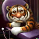 Tiger anxiously awaiting a dentist appointment, digital art&rdquo;  (Actual text prompt used)
