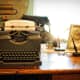 I really appreciate an old school antique small writing desk - the kind you might find in a log cabin.