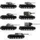 Comparison of selected KV tank chassis variants. The SU-152 (animal hunter) is at the bottom of the page. The thick armor, 3 1/2 inches, of the KV-1 proved a challenge to German anti-tank guns. Only the deadly German 88mms could penetrate its armor.