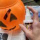 Spray the entire pumpkin with Modge Podge. Use a foam brush to spread it evening and get rid of the drips. 