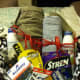 A packed gift basket