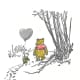 Crayola &reg; colors: Winnie-the-Pooh = goldenrod; Pooh's shirt = red; Piglet = peach; Piglet's shirt = green