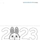 Template #5 for Year of the Rabbit  wide greeting card