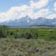 The Grand Tetons in the distance.