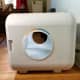 Side view of dryer with petting doors removed to allow your pet to enter and depart