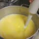 Eggs are beaten thoroughly before scrambling.