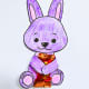 Here is the finished Candy Hugger Rabbit.