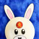 Here is the finished Paper Plate Rabbit.