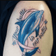 Dolphin tattoo with phrases