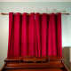 Drapes have been closed using a pair of curtain motors.