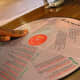 Menu made out of a record.