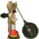 The soft ball-like float regulates the water level.