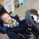 My son and daughter in the Sit-n-Stand during a long shopping trip.
