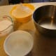 6 cups of flour, 3 cups of salt, and 3 cups of water make enough salt dough for a small volcano.