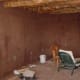 Mud application living room.