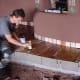 Flagstone floors.