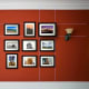 Here's an example of using similarly sized frame and starting with three in the center, then adding a row on top and bottom. In this case, the same number of frames were added to create a nice square display.