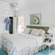 A re-purposed old door can add charm as a headboard. Add trim to give it more flair.