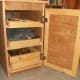 Right cabinet with door open.