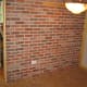 Brick veneer before mortaring.