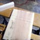 Marked, ready for cutting. The biscuit cutter needs to go against the line made from the bottom of the attaching board.