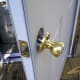 Latch assembly and knob fitted, but not installed.