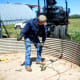 This is the same foundation, shown during the process of tearing down and moving the bin.